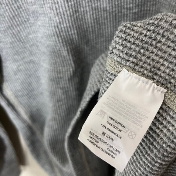 Wallace and Barnes Gray Waffle Knit Thermal Long Sleeve Shirt Top Large - Picture 4 of 5